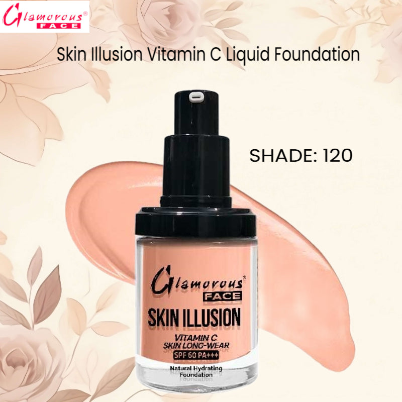 Glamorous Face Skin Illusion Vitamin C Liquid Foundation 25ml (SHADE:120)