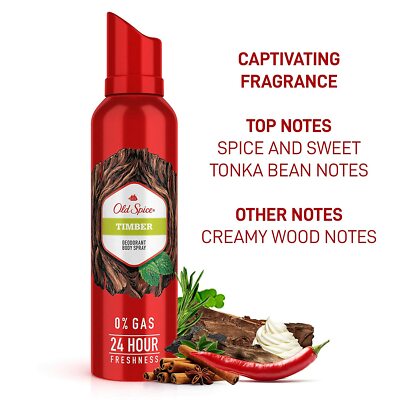Old Spice Timber 0% Gas Deodorant Body Spray 140ml for Men