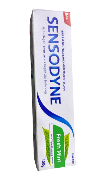 Sensodyne Fresh Mint Toothpaste 100g Triple Cleaning Action Long-Lasting Fresh Breath & Cavity Protection Halal