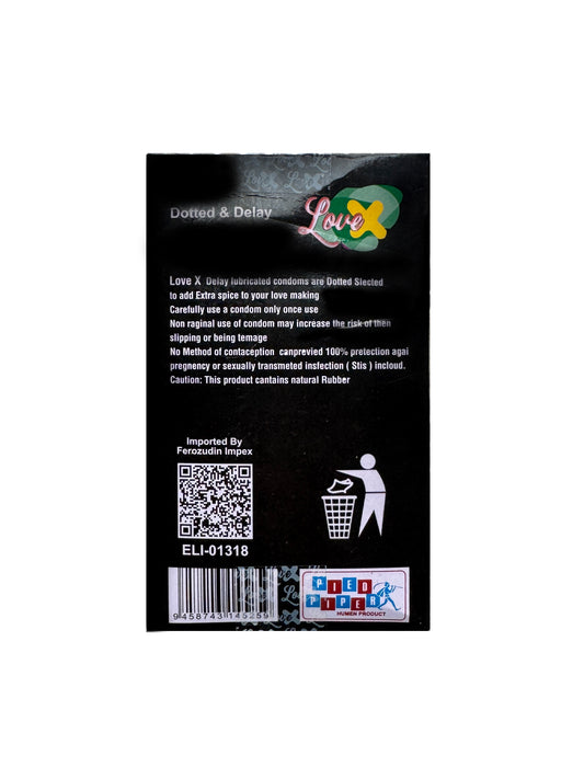 INNO Love X dotted and delay condoms Pack of 12