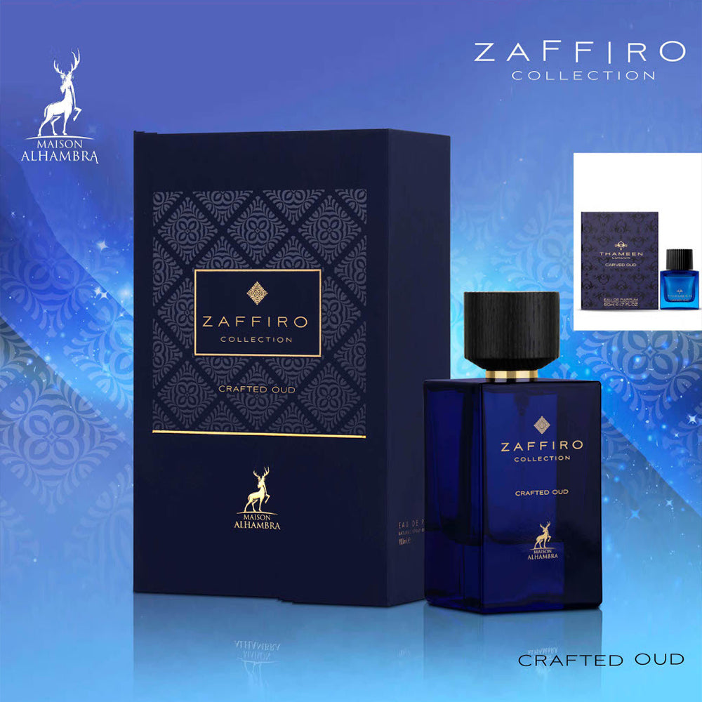 Zaffiro Collection Crafted Oud Eau de Parfum 100ml by Maison Alhambra Long-Lasting Rich & Luxurious Fragrance