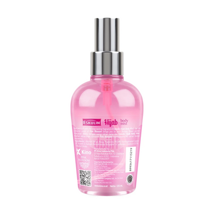 Eskulin Hijab Pink Blossom Spray Mist Cologne 125ml - Long Lasting Sweet Floral Fragrance Body Mist for Women Daily Use Deodo