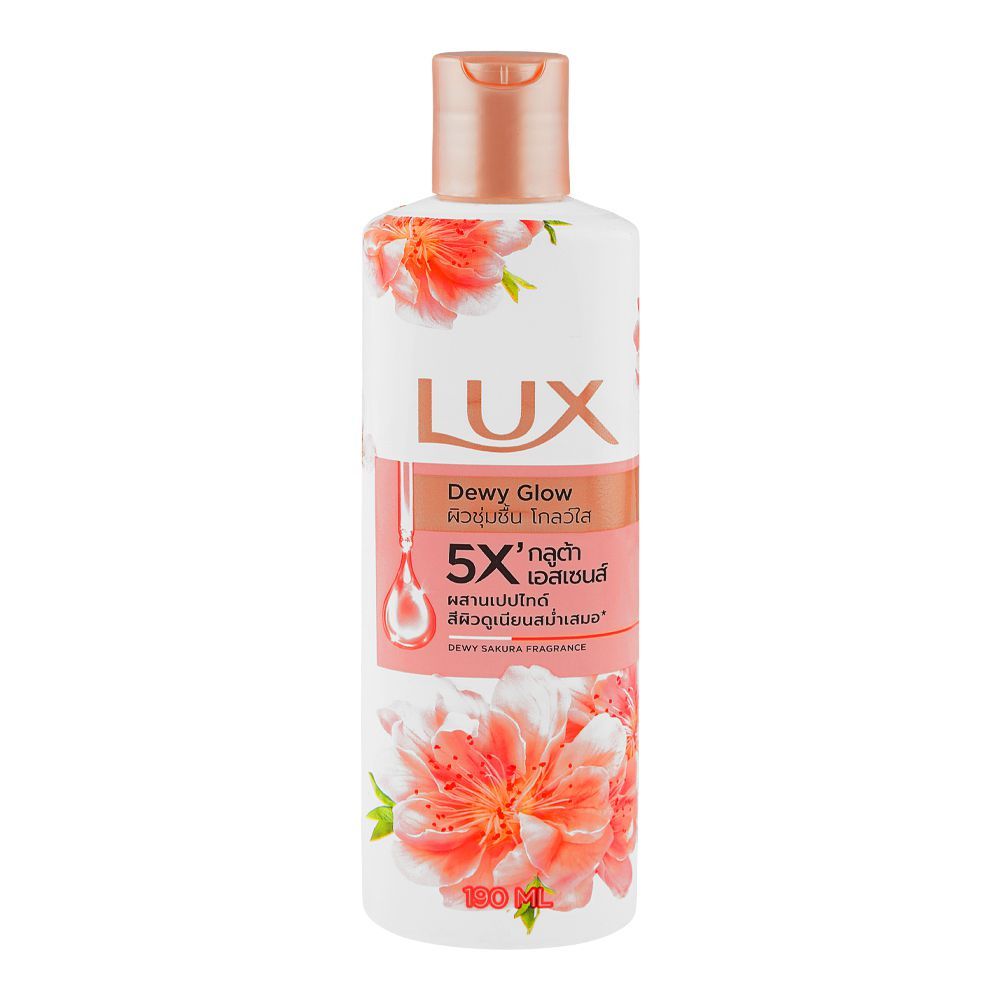 Lux Dewy Glow 5X Dewy Sakura Fragrance Body Wash 190ml – Gentle Cleansing Shower Gel for Soft, Glowing & Fresh Skin