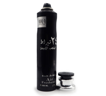 Lattafa 24 Carat White Gold Air Freshener 300ml - Long Lasting Luxury Arabic Room Spray with Fresh Elegant Fragrance