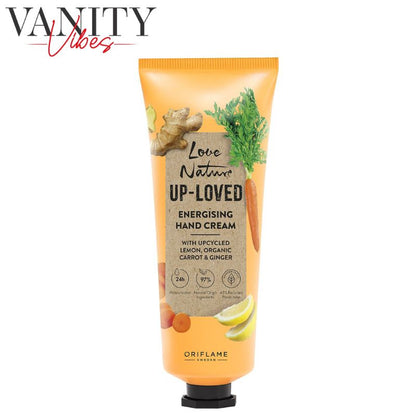 Oriflame Love Nature Up Loved Energising Hand Cream with Upcycled Lemon, Organic Carrot & Ginger 75ml