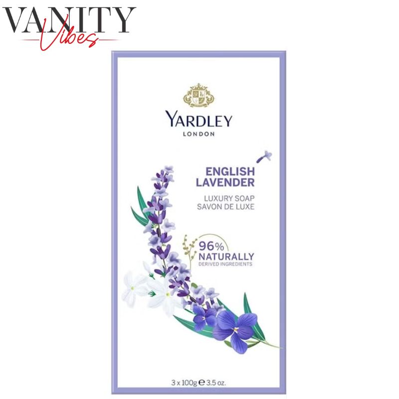 Yardley London Luxury Bath Soap with English Lavender Extracts 3 × 100 g Gentle Cleansing & Relaxing Fragrance