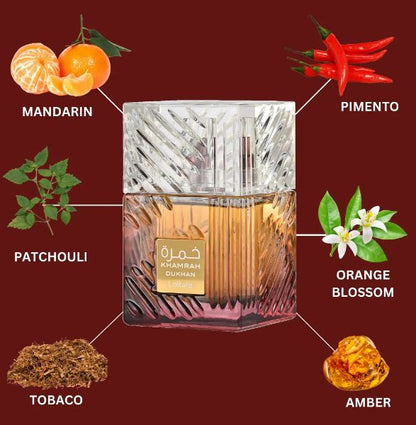 Lattafa Khamrah Dukhan Eau De Parfum 100ML – Original New 2025 Unisex Arabic Perfume