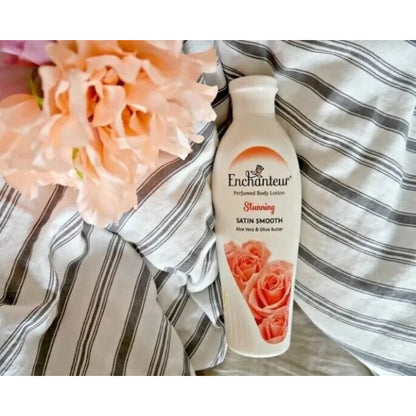 Enchanteur Stunning Perfumed Body Lotion 100ml - Deep Moisturizing Floral Fragrance Lotion for Soft, Smooth & Radiant Skin Da