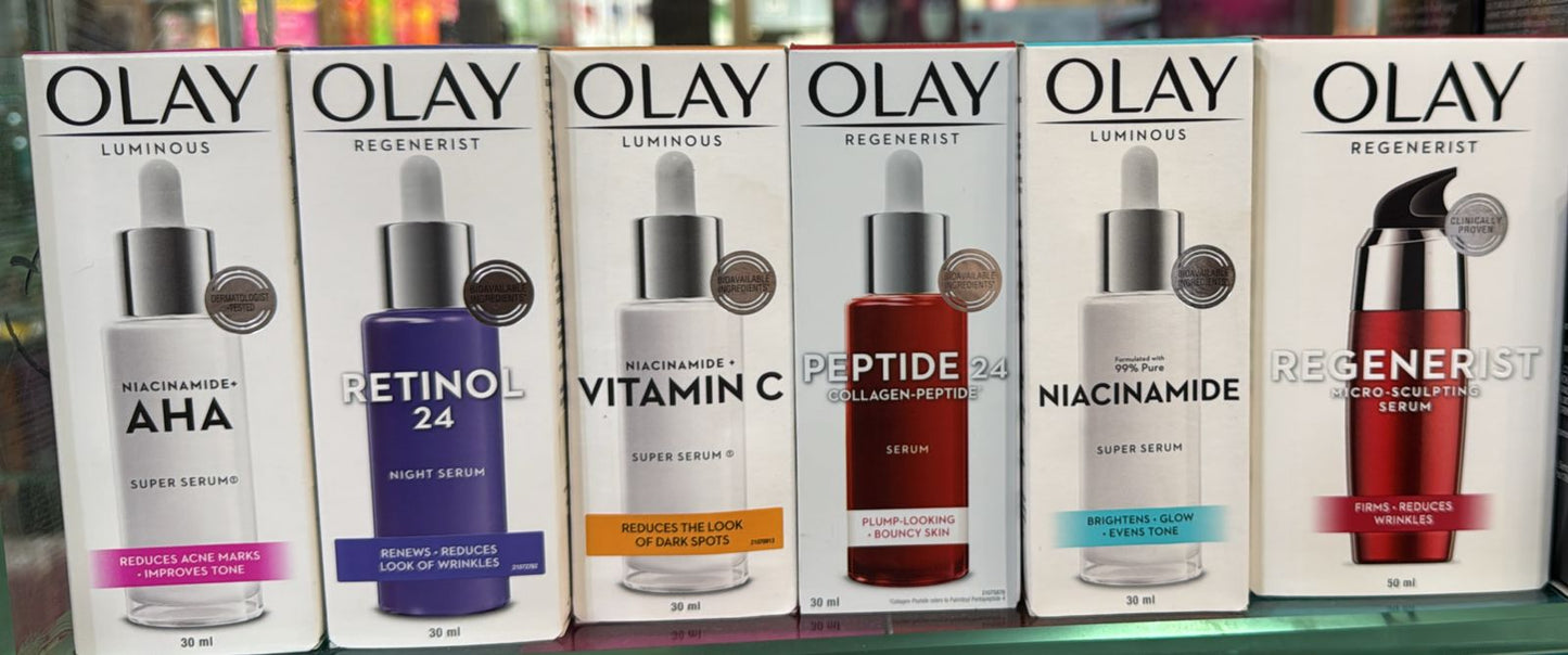 Olay Luminous Niacinamide + AHA Super Serum 30ml - Reduces Acne Marks, Improves Skin Tone & Boosts Radiance