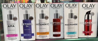 Olay Luminous Niacinamide + AHA Super Serum 30ml - Reduces Acne Marks, Improves Skin Tone & Boosts Radiance