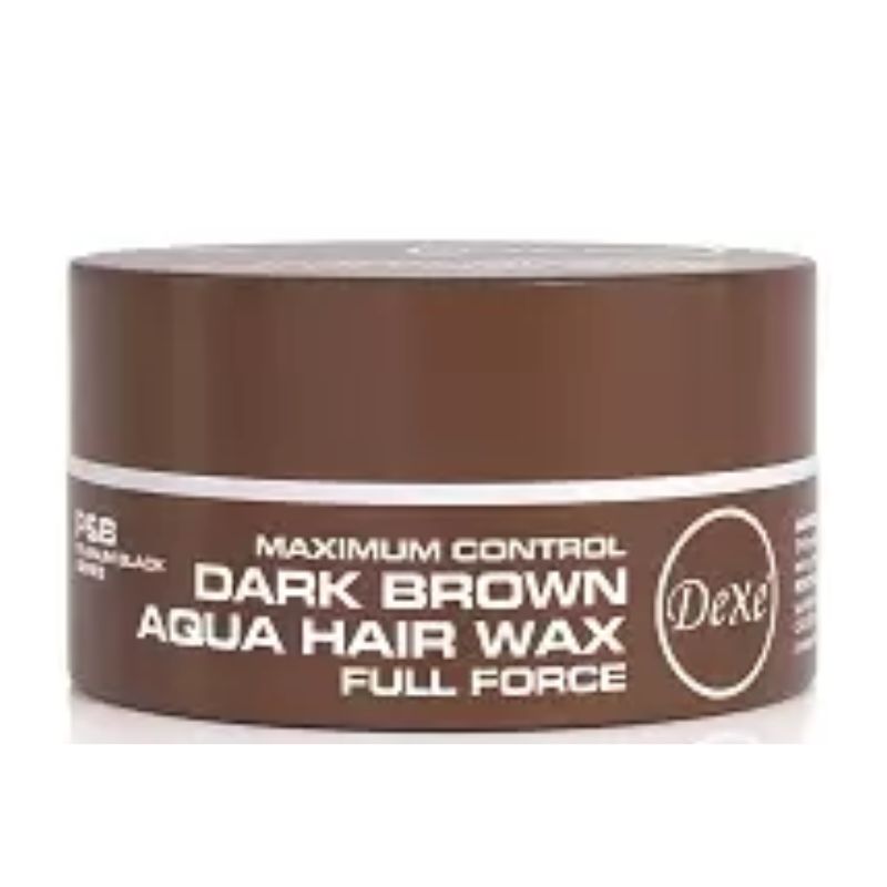 Dexe Maximum Control Dark Brown Hair Aqua Wax Full Force 150 g Strong Hold Natural Color & Long-Lasting Style