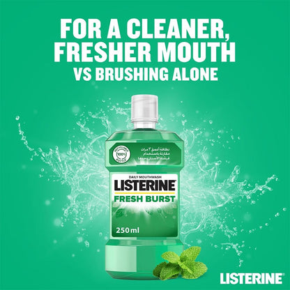 Listerine Fresh Burst Antiseptic Mouthwash 250ml Powerful Germ Protection & Fresh Breath