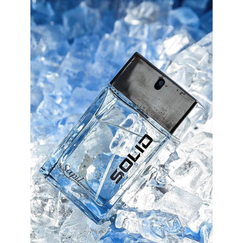 Sapil Solid Silver Eau de Toilette for Men 100ml - Long Lasting Masculine Perfume with Fresh Woody Aromatic Fragrance for Dai