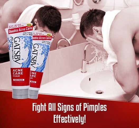 Gatsby Pimple Fighting Foam Face Wash 120g - Deep Cleansing Anti Acne Oil Control Face Wash for Men Fresh Clear & Healthy Ski