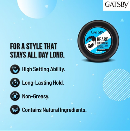 Gatsby Moustache & Beard Styling Wax Strong Hold 25g