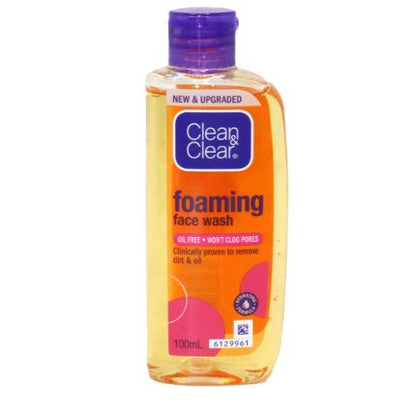 New & Improved Clean & Clear Foaming Face Wash 100ml – Oil Free Cleanser, Won’t Clog Pores, Removes Dirt & Oil
