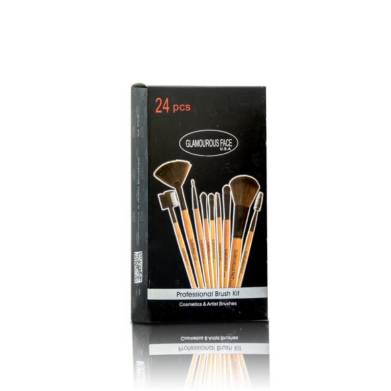 Glamorous Face 24 Piece Leather Brushset