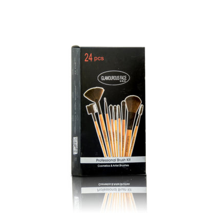 Glamorous Face 24 Piece Leather Brushset