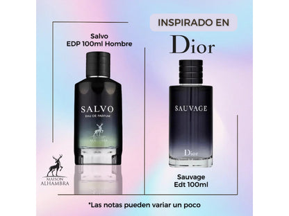 Salvo Eau de Parfum by Maison Alhambra for Men 100ml Long-Lasting Bold Masculine Fragrance