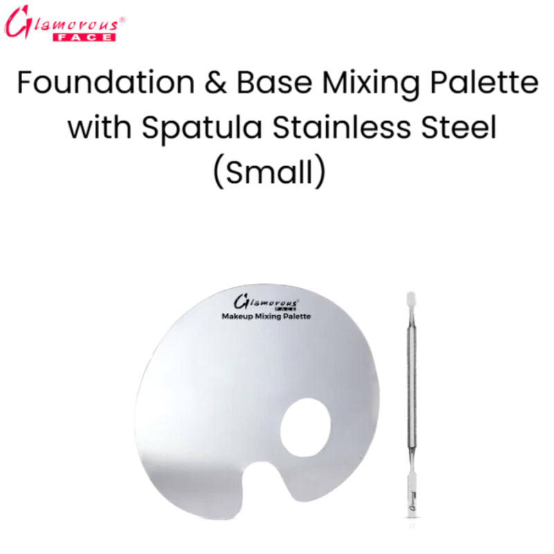 Glamorous Face Foundation & Base Mixing Palette with Spatula Stainless Steel (Small)