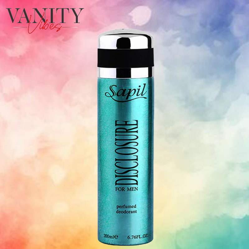 Sapil Disclosure Body Spray for Men 200ml - Long Lasting Fresh Masculine Fragrance Spray with All Day Odor Protection, Sweat 