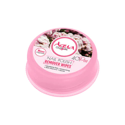 Aqua Color Line Nail polish Remover Pad 40 Pieces (Rose Fragrance)