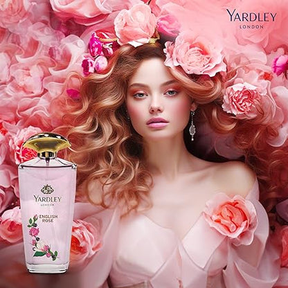 Yardley London English Rose Eau de Toilette for Women 125ml - Elegant Floral Rose Fragrance Perfume with Sparkling Citrus Not