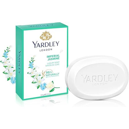 Yardley London Imperial Jasmine Soap 100g – Luxury Floral Jasmine Perfumed Bath Soap for Deep Cleansing, Soft Smooth Skin Fee