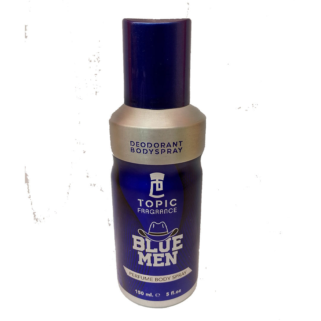 Blue Men Topic Fragrance Perfume Body Spray 150ml – Long Lasting Masculine Body Mist for Men, Fresh & Cool Daily Scent
