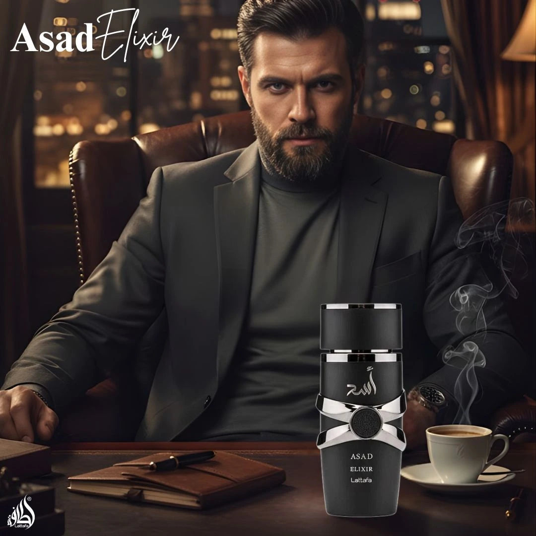 Lattafa Asad Elixir Eau de Parfum 100ml - Long Lasting Original Masculine Fragrance for Men