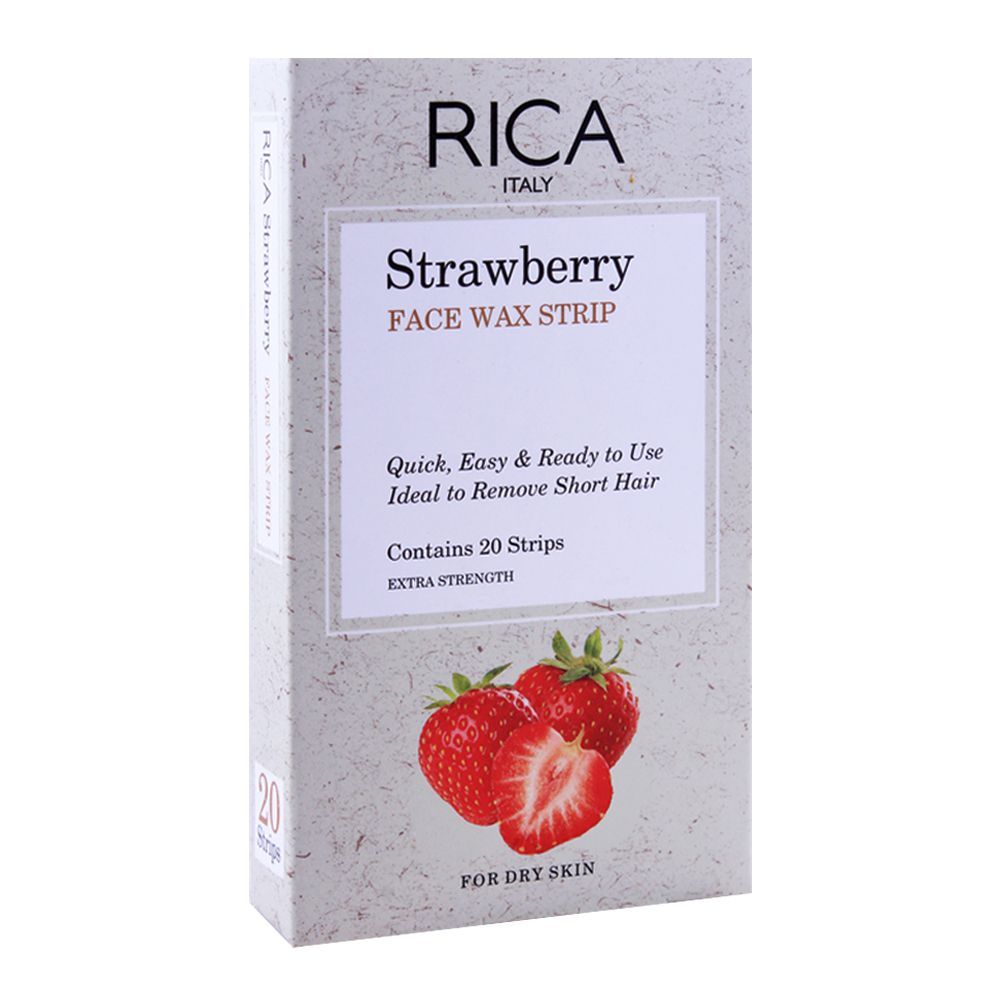 Rica Strawberry Face Wax Strip 20Strips For Dry Skin