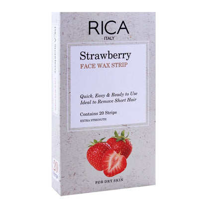 Rica Strawberry Face Wax Strip 20Strips For Dry Skin