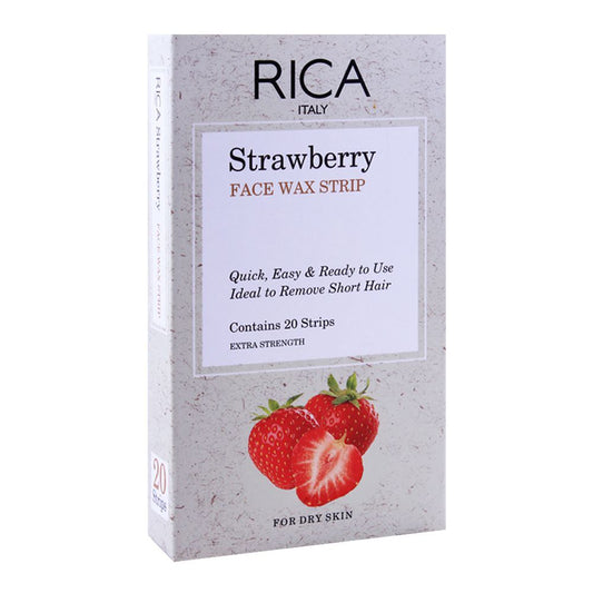 Rica Strawberry Face Wax Strip 20Strips For Dry Skin