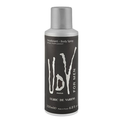 UDV For Men Silver Body Spray 200ml Long-Lasting Fresh & Masculine Fragrance