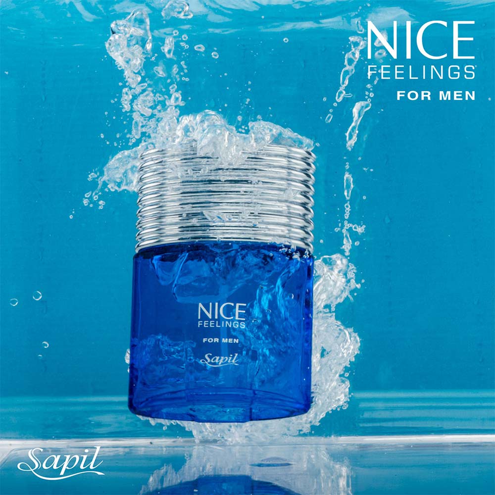 Sapil Nice Feelings Blue Eau de Toilette for Men 75ml - Long Lasting Fresh Aquatic Masculine Fragrance Perfume with All Day C
