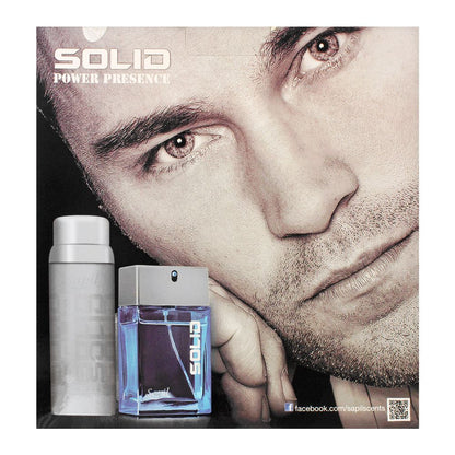 Sapil Solid Silver Eau de Toilette for Men 100ml + Body Spray 150ml Gift Set - Long Lasting Fresh Masculine Fragrance Duo wit