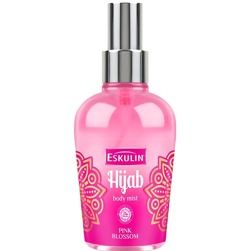 Eskulin Hijab Pink Blossom Spray Mist Cologne 125ml – Long Lasting Sweet Floral Fragrance Body Mist for Women Daily Use Deodo