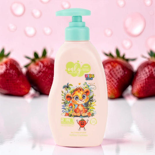 Only Kids Strawberry Shampoo 350ml - Gentle Tear-Free Kids Hair Care Shampoo for Soft Smooth Hair, Mild Cleansing, Nourishmen