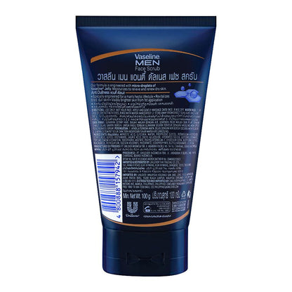 Vaseline Men Anti-Dullness Face Scrub 100g – Refreshes Skin & Promotes Brighter-Looking Complexion
