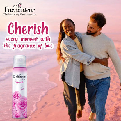 Enchanteur Romantic Perfumed Deo Spray for Women 150ml - Long Lasting Floral Fragrance Body Spray for Freshness & Odor Protec