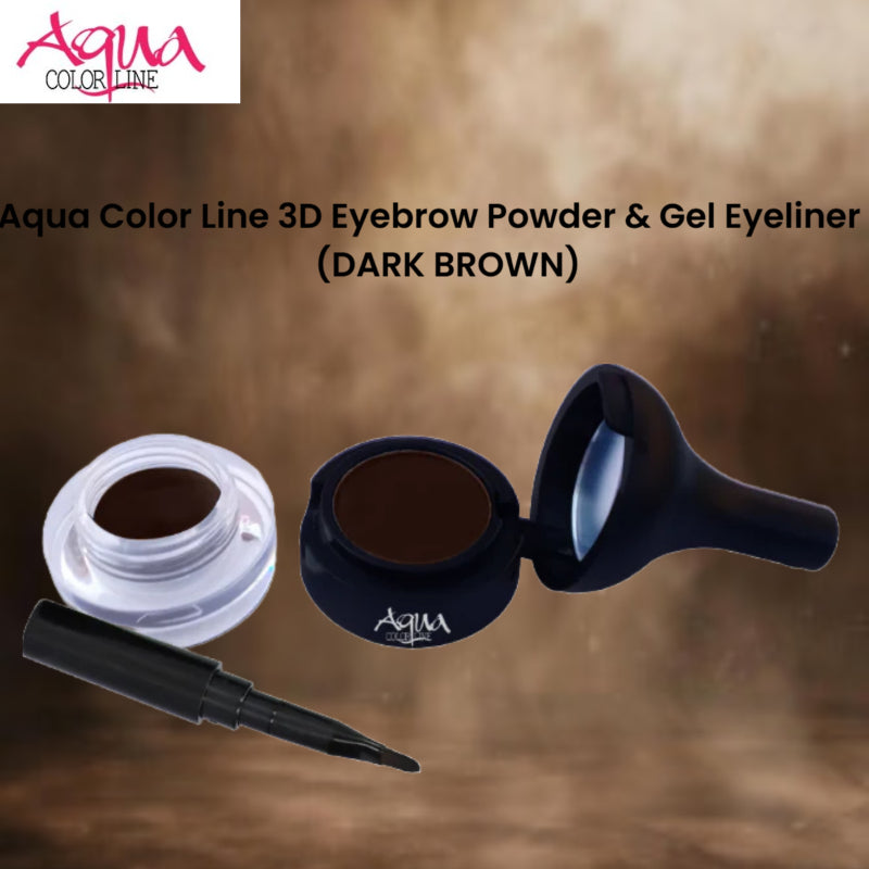 Aqua Color Line 3D Eyebrow Powder & Gel Eyeliner (DARK BROWN)