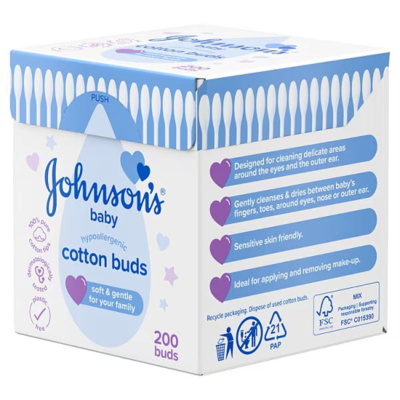 Johnsons Baby Johnson’s Baby Cotton Buds 200 Pack Gentle & Safe Daily Care