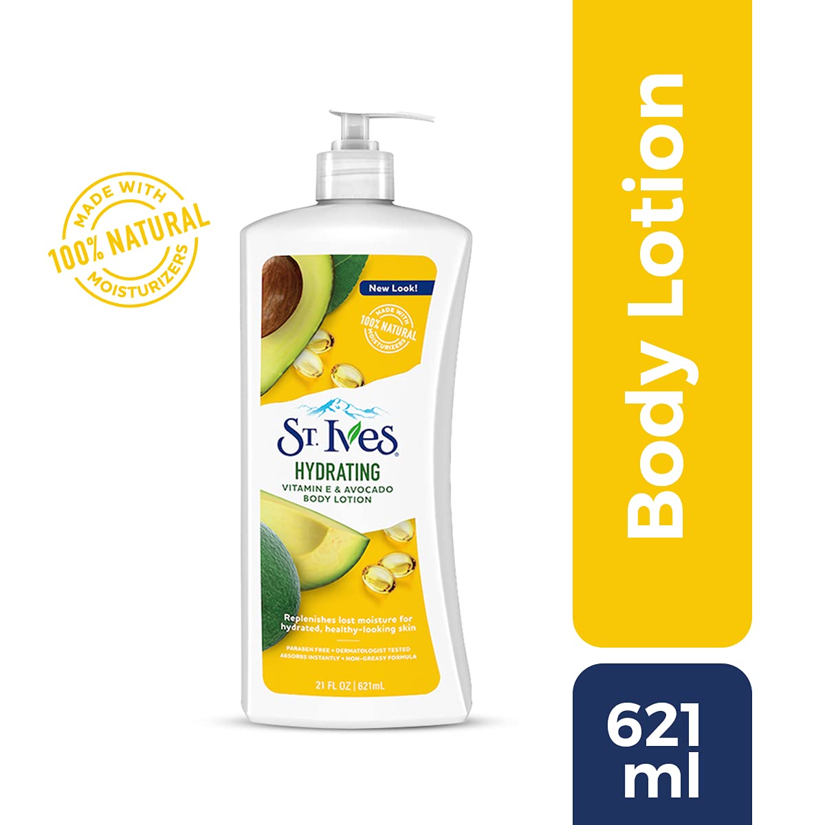 St. Ives Hydrating Vitamin E & Avocado Body Lotion Paraben Free 621ml
