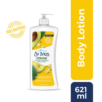 St. Ives Hydrating Vitamin E & Avocado Body Lotion Paraben Free 621ml