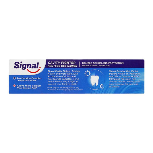 Signal Cavity Fighter Double Action Toothpaste 100ml - Strong Cavity Protection Toothpaste for Healthy Teeth, Fresh Breath, P