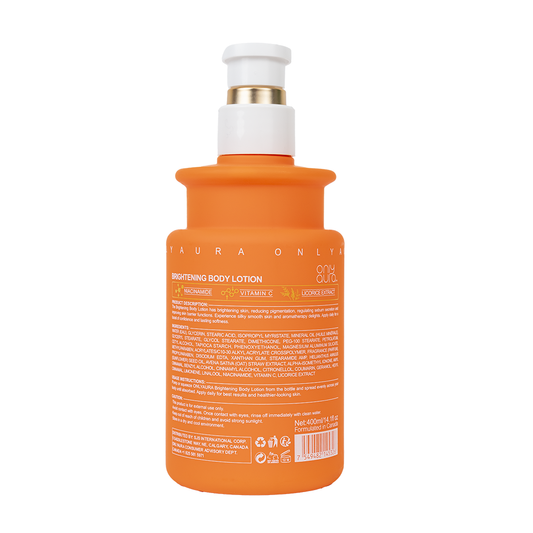 Only Aura Brightening Body Lotion 400ml - Deep Moisturizing Skincare Lotion for Even Skin Tone, Radiant Glow, Soft Smooth Ski