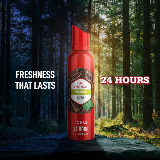 Old Spice Timber 0% Gas Deodorant Body Spray 140ml for Men