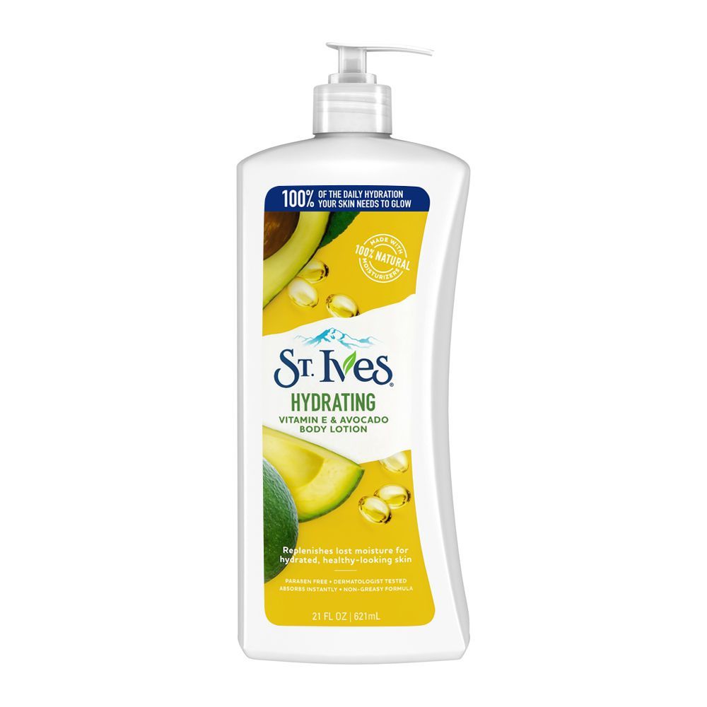 St. Ives Hydrating Vitamin E & Avocado Body Lotion Paraben Free 621ml