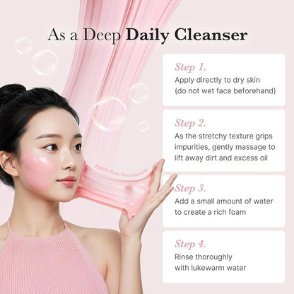 Medicube PDRN Pink Niacinamide Whip Cleanser 120 g Brightening Cleanse & Skin Repair (K Beauty)