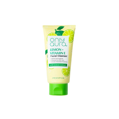 Only Aura Lemon Facial Cleanser 150ml – Deep Cleansing Skincare Face Wash for Oil Control, Dirt Removal, Brightening Glow & F